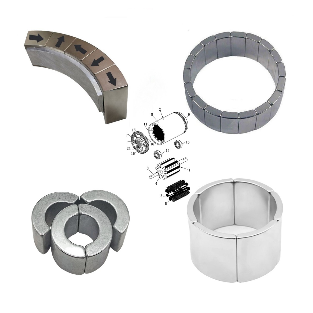 Permanent magnet brushless motor magnets-1